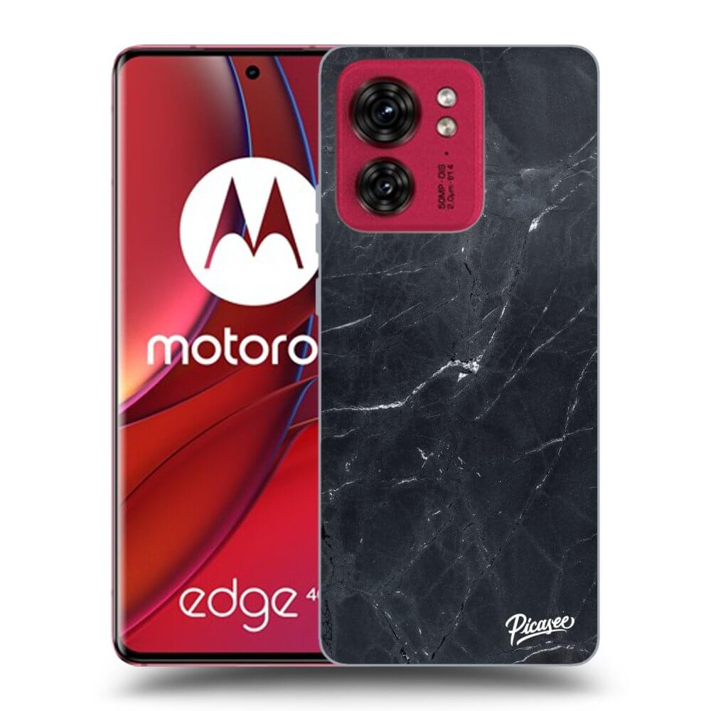Picasee Motorola Edge 40 Hülle - Schwarzes Silikon - Black marble