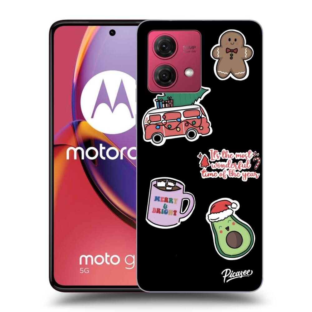 Picasee Motorola Moto G84 5G Hülle - Schwarzes Silikon - Christmas Stickers