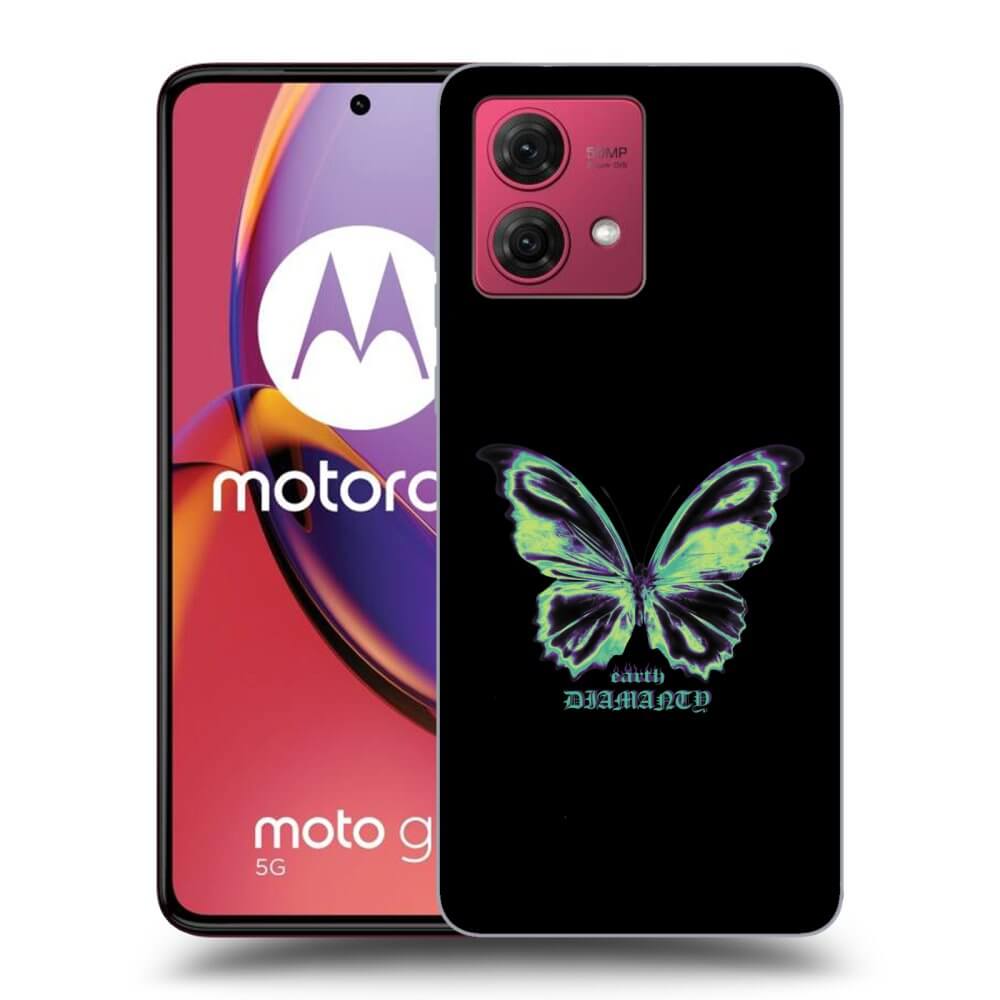 Picasee Motorola Moto G84 5G Hülle - Schwarzes Silikon - Diamanty Blue