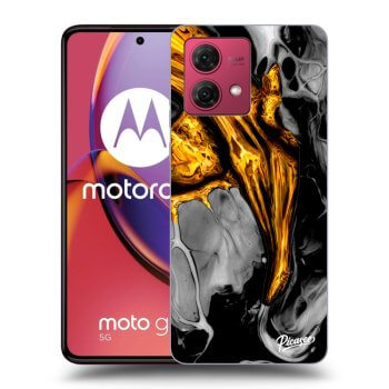 Picasee Motorola Moto G84 5G Hülle - Schwarzes Silikon - Black Gold
