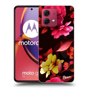 Picasee Motorola Moto G84 5G Hülle - Schwarzes Silikon - Dark Peonny