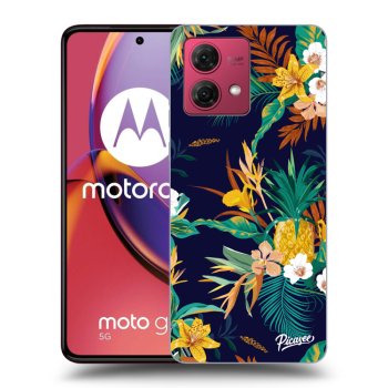 Picasee Motorola Moto G84 5G Hülle - Schwarzes Silikon - Pineapple Color