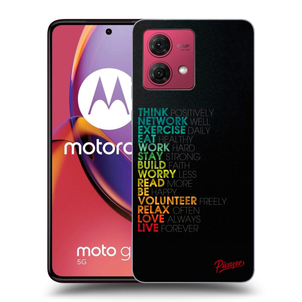 Picasee Motorola Moto G84 5G Hülle - Schwarzes Silikon - Motto life