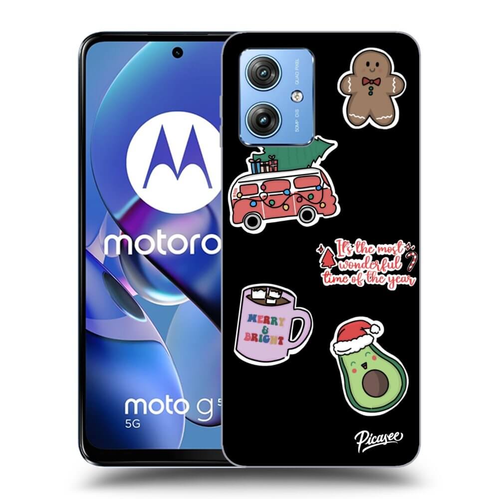 Picasee Motorola Moto G54 5G Hülle - Schwarzes Silikon - Christmas Stickers