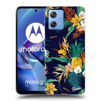 Picasee Motorola Moto G54 5G Hülle - Schwarzes Silikon - Pineapple Color