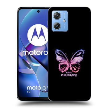 Picasee Motorola Moto G54 5G Hülle - Schwarzes Silikon - Diamanty Purple