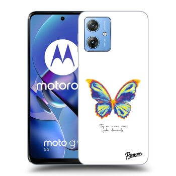 Picasee Motorola Moto G54 5G Hülle - Schwarzes Silikon - Diamanty White