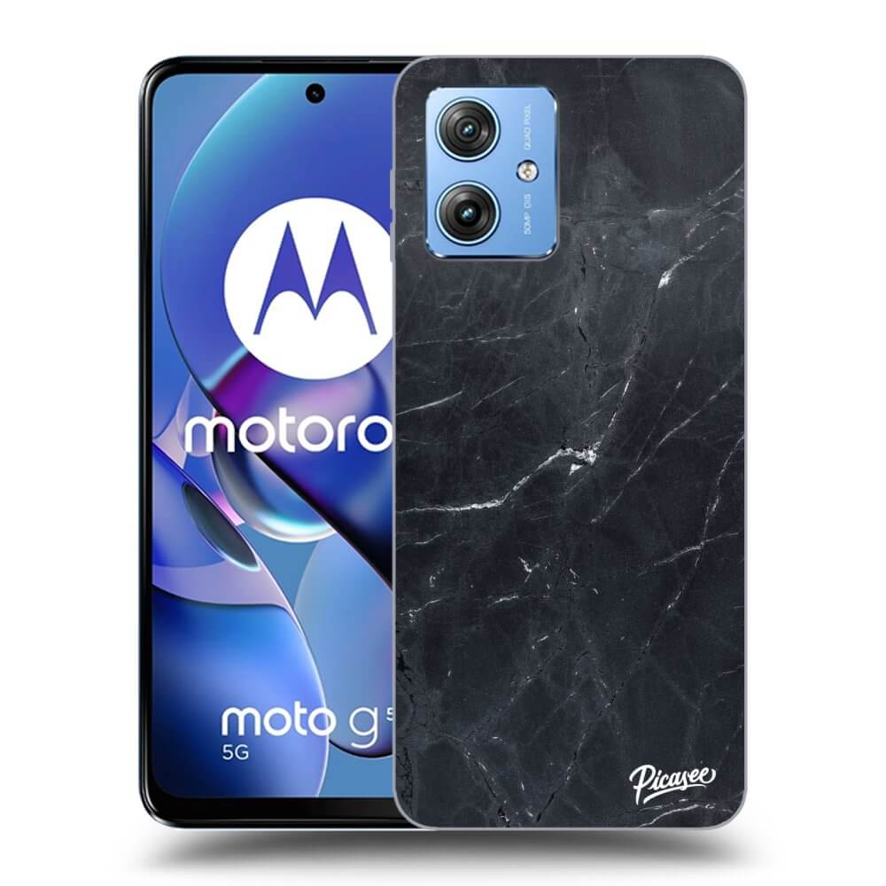 Picasee Motorola Moto G54 5G Hülle - Schwarzes Silikon - Black marble