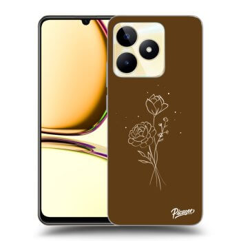 Hülle für Realme C53 - Brown flowers