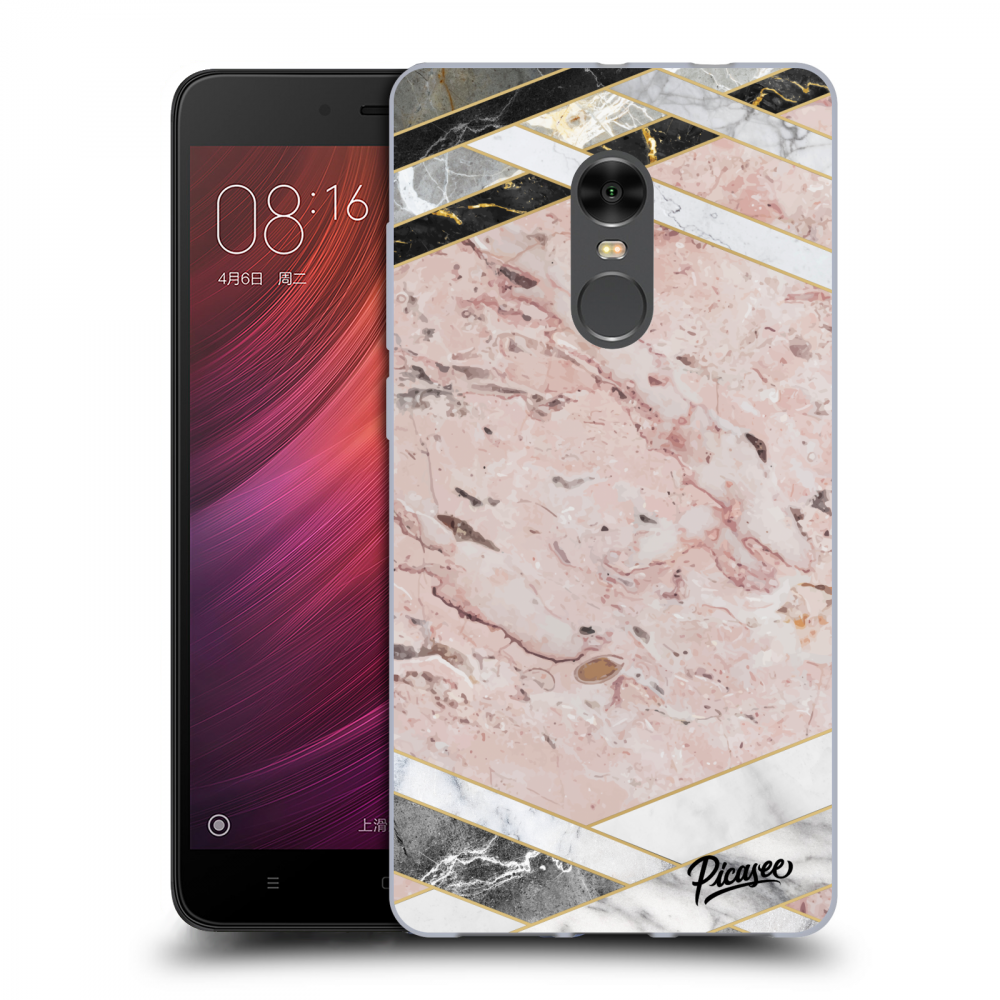 Picasee Xiaomi Redmi Note 4 Global LTE Hülle - Transparentes Silikon - Pink geometry