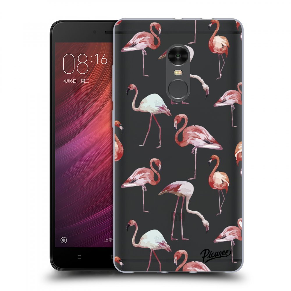 Picasee Xiaomi Redmi Note 4 Global LTE Hülle - Transparenter Kunststoff - Flamingos