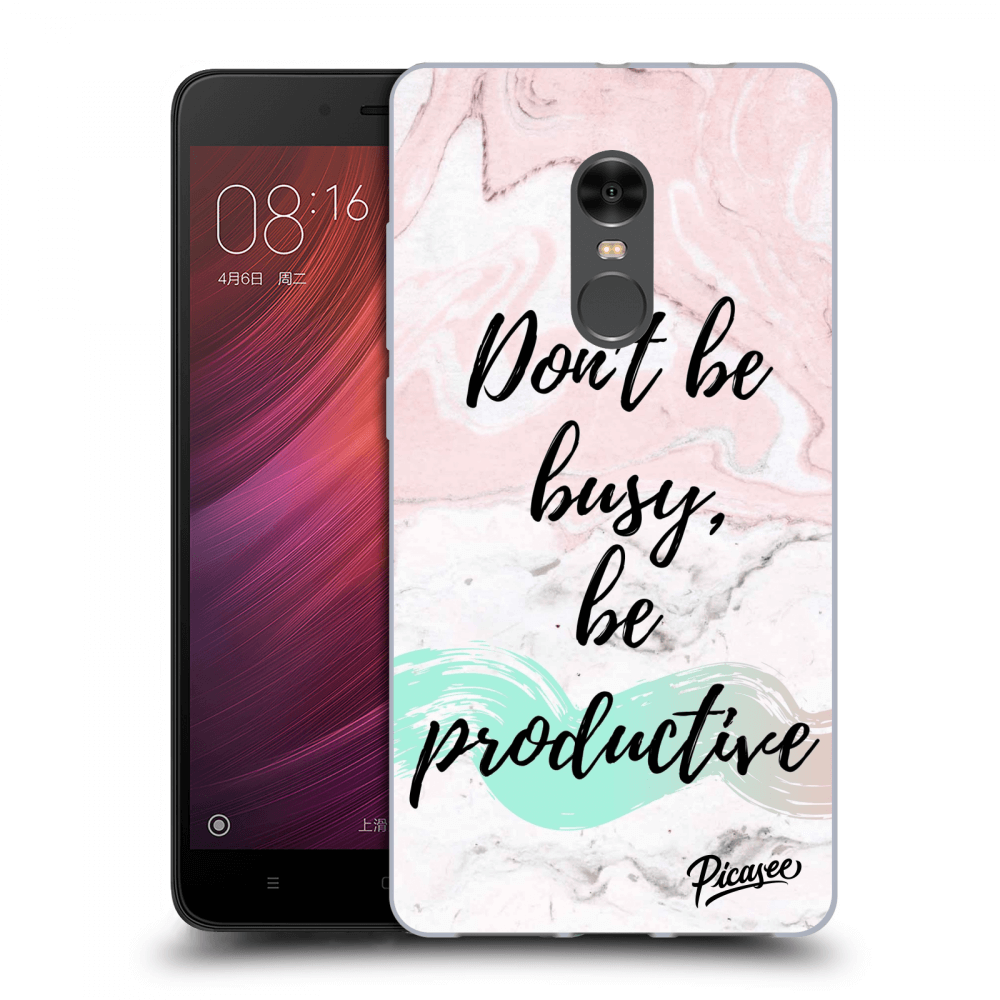 Picasee Xiaomi Redmi Note 4 Global LTE Hülle - Transparenter Kunststoff - Don't be busy, be productive