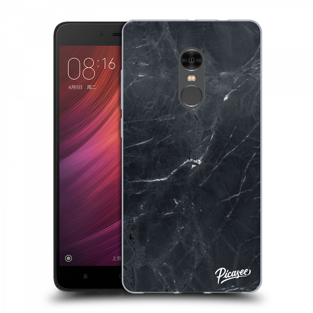 Picasee Xiaomi Redmi Note 4 Global LTE Hülle - Transparenter Kunststoff - Black marble
