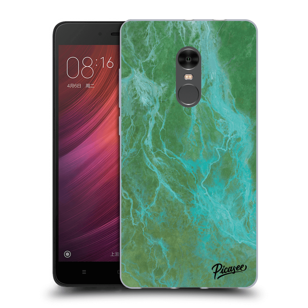 Picasee Xiaomi Redmi Note 4 Global LTE Hülle - Transparenter Kunststoff - Green marble