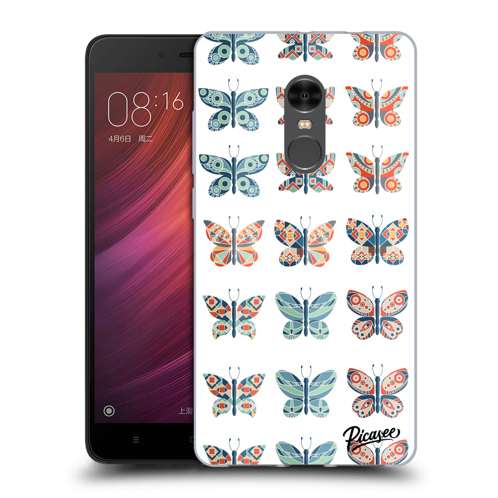 Picasee Xiaomi Redmi Note 4 Global LTE Hülle - Transparenter Kunststoff - Butterflies