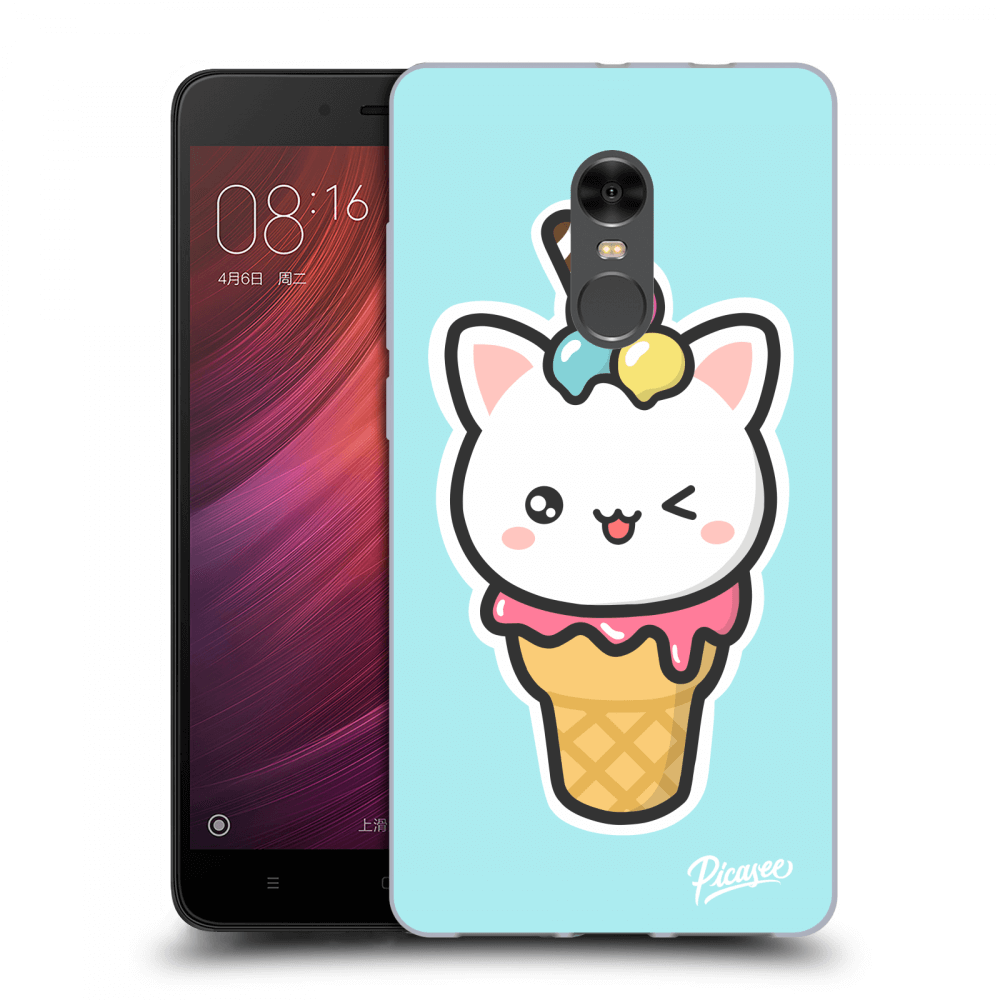 Picasee Xiaomi Redmi Note 4 Global LTE Hülle - Transparentes Silikon - Ice Cream Cat