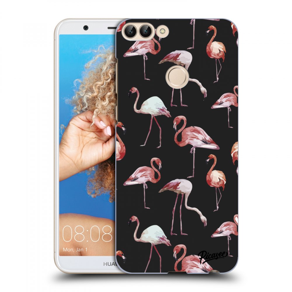 Picasee Huawei P Smart Hülle - Schwarzes Silikon - Flamingos
