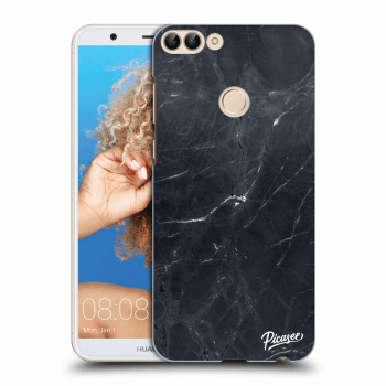 Picasee Huawei P Smart Hülle - Transparentes Silikon - Black marble