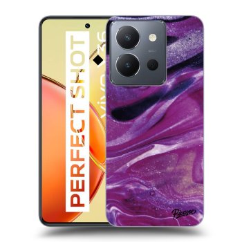 Picasee Vivo Y36 4G Hülle - Transparentes Silikon - Purple glitter