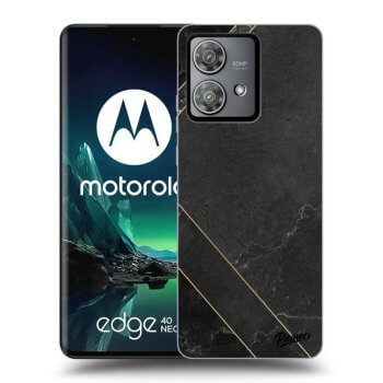 Picasee Motorola Edge 40 Neo Hülle - Schwarzes Silikon - Black tile