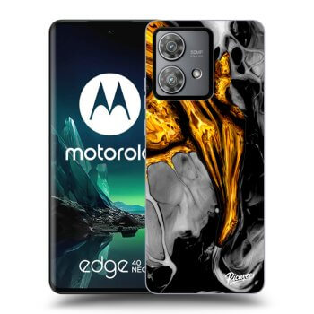 Picasee Motorola Edge 40 Neo Hülle - Schwarzes Silikon - Black Gold