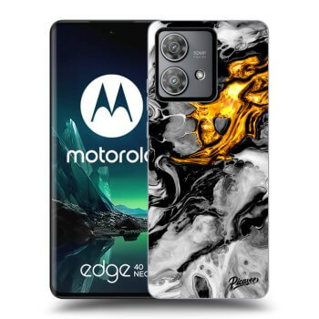 Picasee Motorola Edge 40 Neo Hülle - Schwarzes Silikon - Black Gold 2