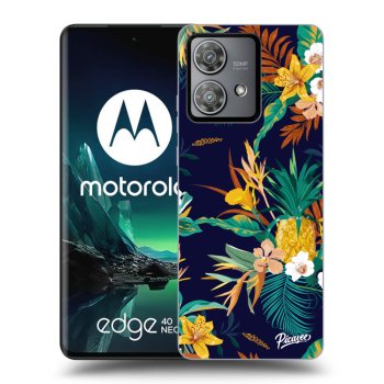 Picasee Motorola Edge 40 Neo Hülle - Schwarzes Silikon - Pineapple Color
