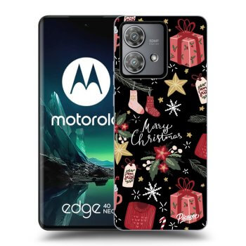 Picasee Motorola Edge 40 Neo Hülle - Schwarzes Silikon - Christmas