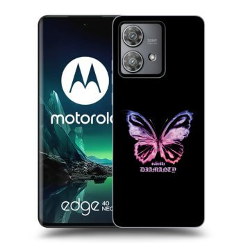 Picasee Motorola Edge 40 Neo Hülle - Schwarzes Silikon - Diamanty Purple