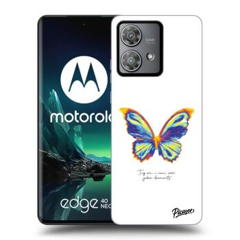 Picasee Motorola Edge 40 Neo Hülle - Schwarzes Silikon - Diamanty White