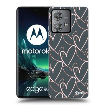 Picasee Motorola Edge 40 Neo Hülle - Schwarzes Silikon - Lots of love