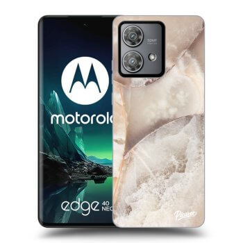 Hülle für Motorola Edge 40 Neo - Cream marble
