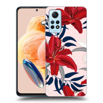 Picasee Xiaomi Redmi Note 12 Pro 4G Hülle - Transparentes Silikon - Red Lily