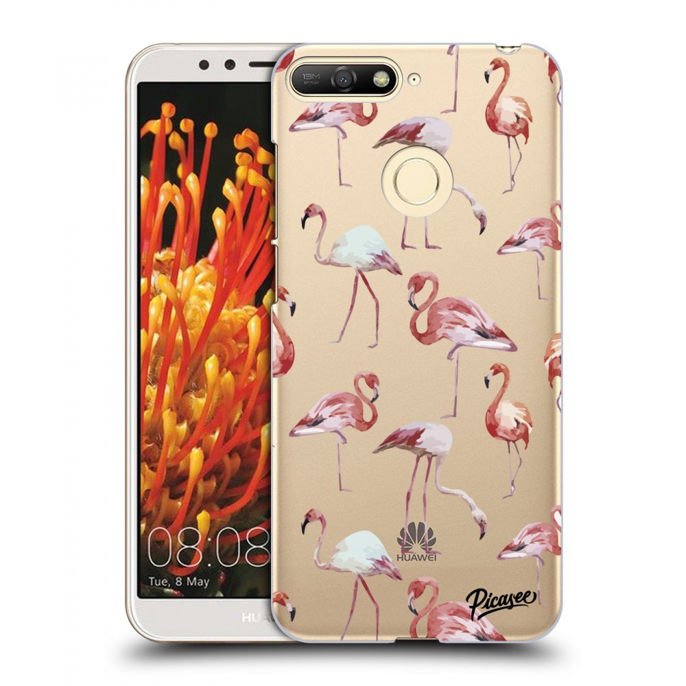 Picasee Huawei Y6 Prime 2018 Hülle - Transparentes Silikon - Flamingos