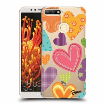 Picasee Huawei Y6 Prime 2018 Hülle - Transparentes Silikon - Colored heart