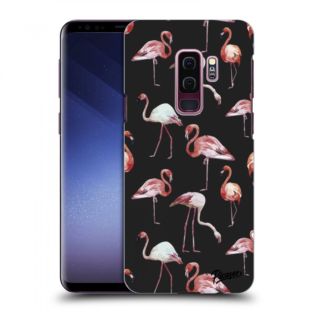 Picasee Samsung Galaxy S9 Plus G965F Hülle - Schwarzes Silikon - Flamingos