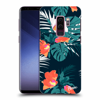 Picasee Samsung Galaxy S9 Plus G965F Hülle - Schwarzes Silikon - Monstera Color