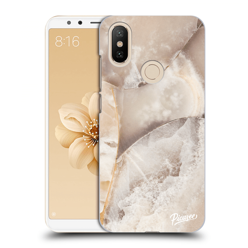 Picasee Xiaomi Mi A2 Hülle - Transparentes Silikon - Cream marble