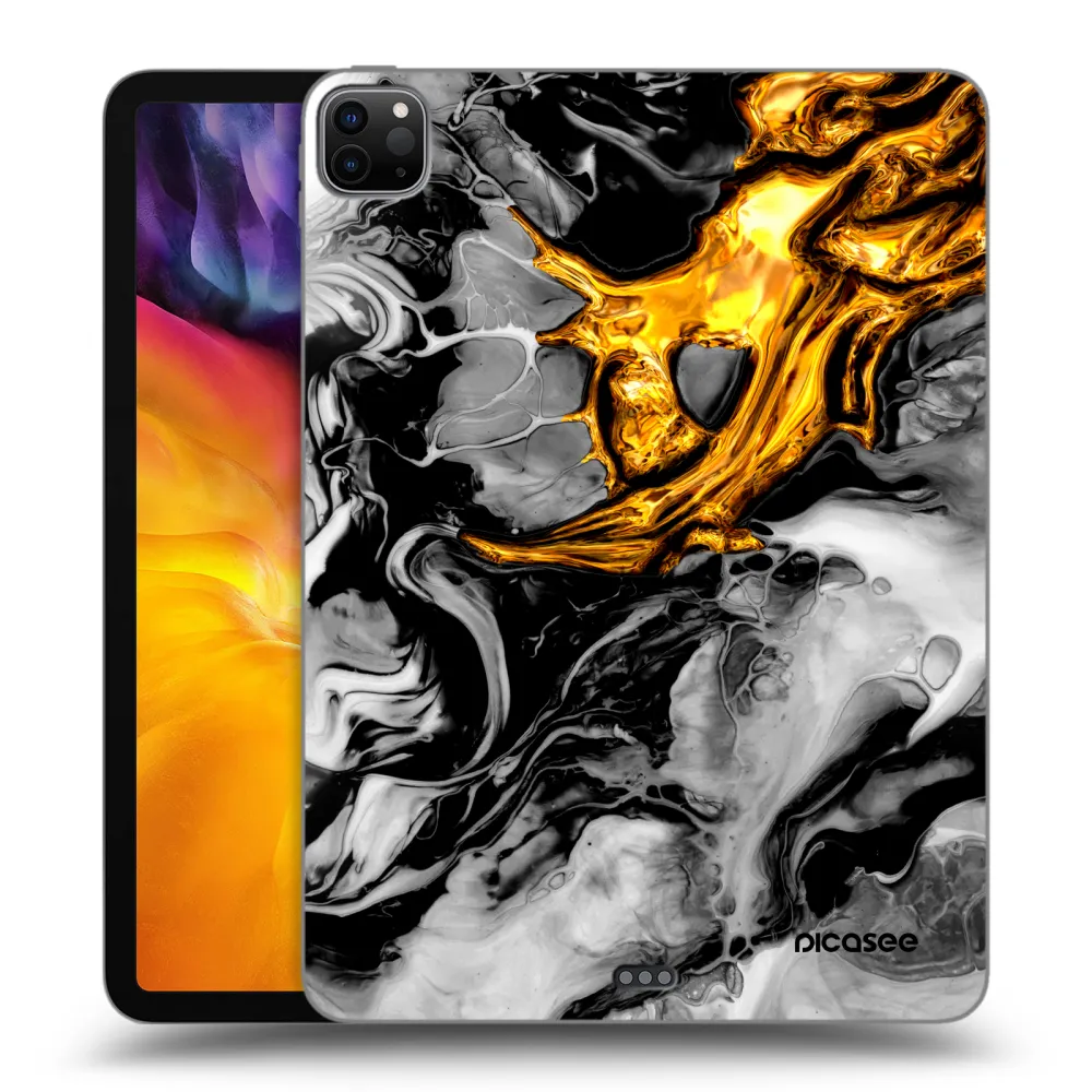 Picasee Schwarze Silikonhülle für Apple iPad Pro 11" 2024 (7.gen.) - Black Gold 2