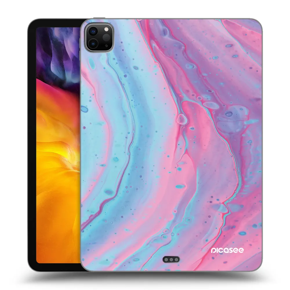 Picasee Schwarze Silikonhülle für Apple iPad Pro 11" 2024 (7.gen.) - Pink liquid