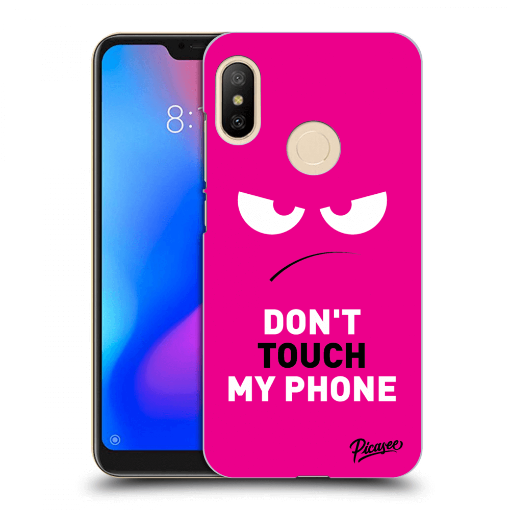 Picasee Xiaomi Mi A2 Lite Hülle - Schwarzes Silikon - Angry Eyes - Pink