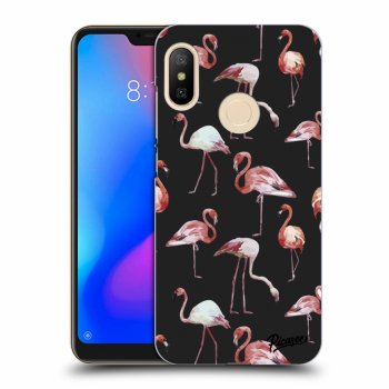 Picasee Xiaomi Mi A2 Lite Hülle - Schwarzes Silikon - Flamingos
