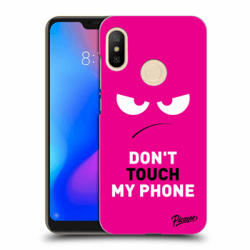 Picasee Xiaomi Mi A2 Lite Hülle - Schwarzes Silikon - Angry Eyes - Pink
