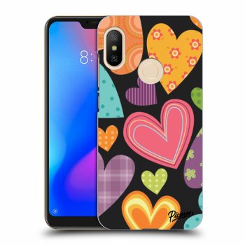 Picasee Xiaomi Mi A2 Lite Hülle - Schwarzes Silikon - Colored heart