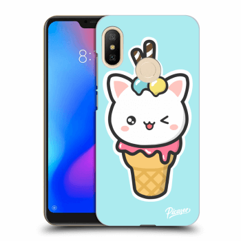 Picasee Xiaomi Mi A2 Lite Hülle - Schwarzes Silikon - Ice Cream Cat