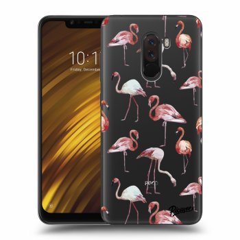 Picasee Xiaomi Pocophone F1 Hülle - Transparentes Silikon - Flamingos
