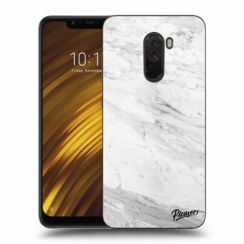 Picasee Xiaomi Pocophone F1 Hülle - Transparentes Silikon - White marble