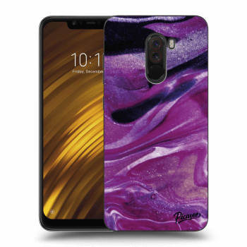 Picasee Xiaomi Pocophone F1 Hülle - Milchiges Silikon - Purple glitter
