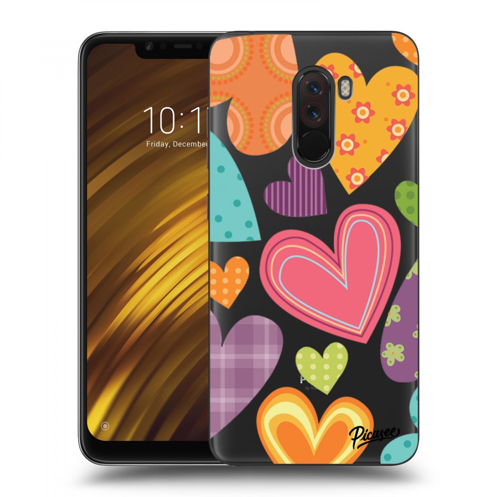 Picasee Xiaomi Pocophone F1 Hülle - Transparentes Silikon - Colored heart