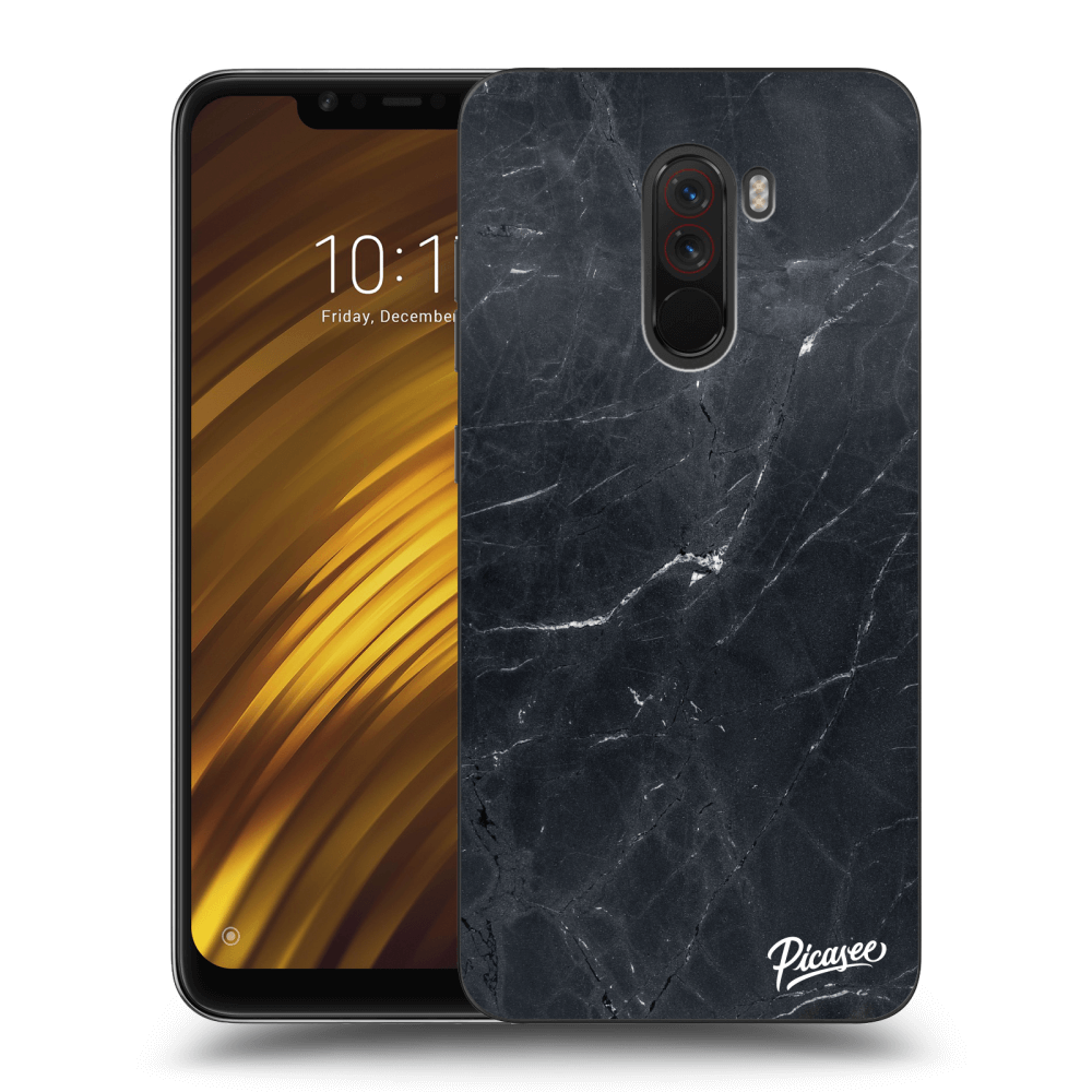 Picasee Xiaomi Pocophone F1 Hülle - Milchiges Silikon - Black marble